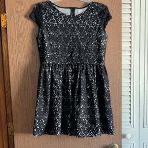 Justice Black and White Lace Kids Dress